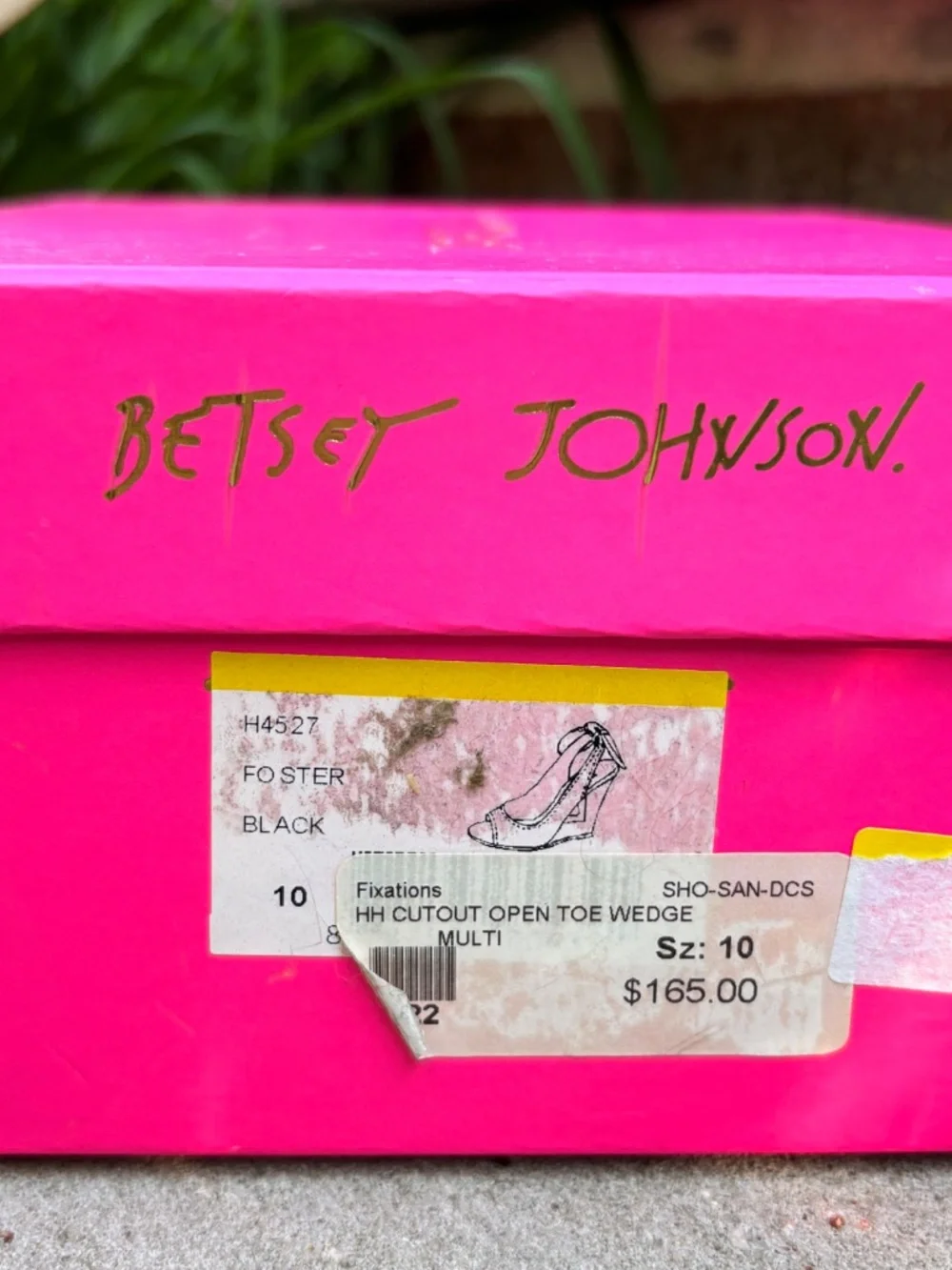 NIB Vntg Betsey Johnson Rose Print Espadrille Slingback Bow Wedges Sz. 10M